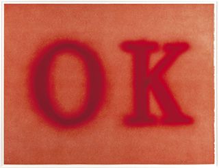 اللوحة الطباعية OK (State II) للفنان إيد روشا من عام 1990.