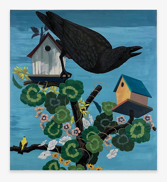 لوحة (Black and part Black Birds in America: (Crow, Goldfinch.