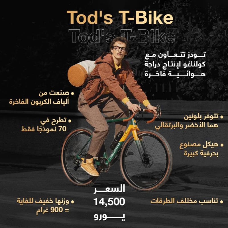 إنفوجراف Tod's T-Bike.. تودز تتعاون مع كولناغو لإنتاج دراجة هوائية فاخرة