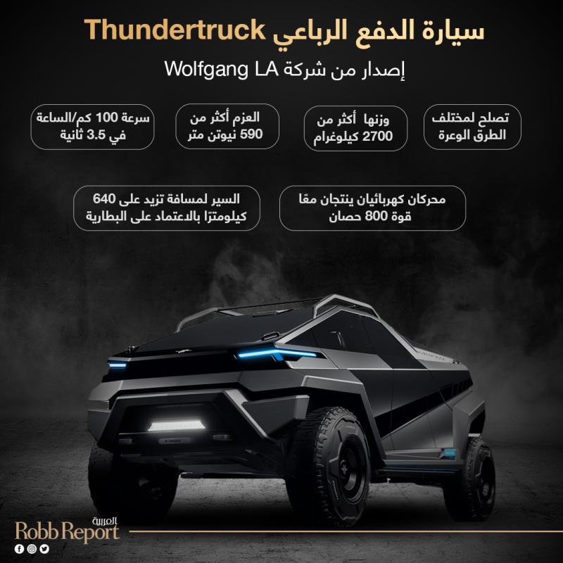 سيارة الدفع الرباعي Thundertruck تصلح لمختلف الطرق الوعرة وتعتمد على الطاقة الشمسية جزئيًا.