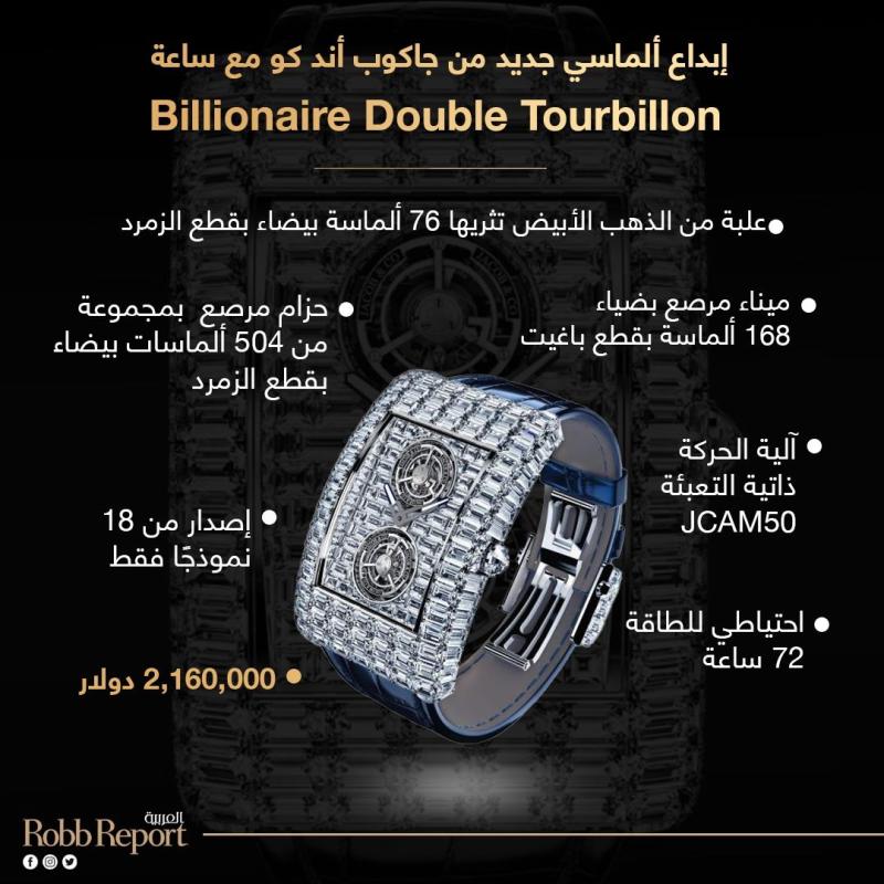 إنفوجراف ساعة Billionaire Double Tourbillon