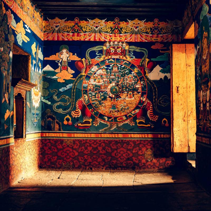  الرسم البوتاني التقليدي في أمانكورا تيمفو