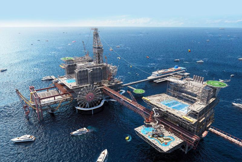 يستمد مشروع ذا ريج مفهومه من منصات النفط البحرية. 
