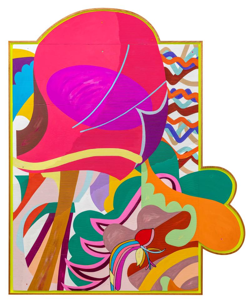 لوحة فنية زاهية الألوان على ورق كرافت مموّج ضمن ابتكارات المجموعة الفنية البرازيلية Assume Vivid Astro Focus.