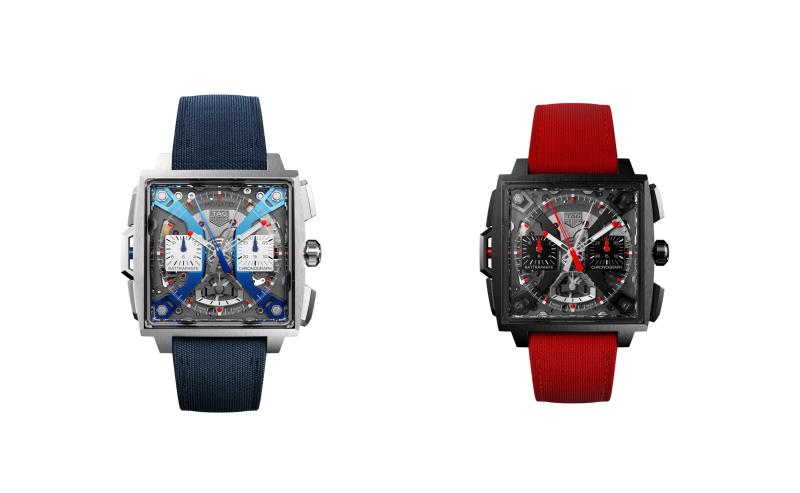 تتيح تاغ هوير ساعة Monaco Split-Seconds Chronograph في نسختين، إحداهما في علبة من التيتانيوم المصقول بمادة DLC والأخرى في علبة مشغولة من التيتانيوم.