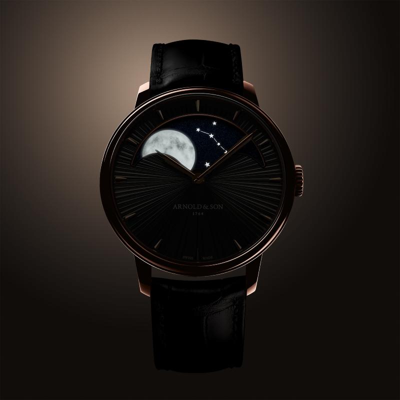 أرنولد أند صن تتبع أطوار القمر بفخامة في ساعة Perpetual Moon 41.5 Red Gold Cliff Grey Edition