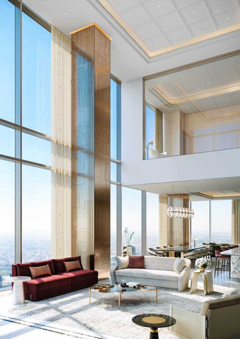 المجلس وحجرة الطعام في سكاي فيلا.