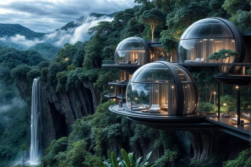 NIMA.. ضيافة زجاجية وسط غابة لاكاندون NIMA.. ضيافة زجاجية وسط غابة لاكاندون