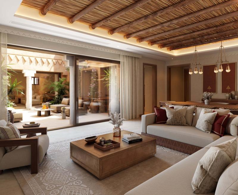 توثق الريتز – كارلتون حضورها في الدرعية بمجموعة من المساكن التي تتفاوت تصاميمها بين الطراز النجدي، والأسلوب النجدي المعاصر، والتصميم الحديث.