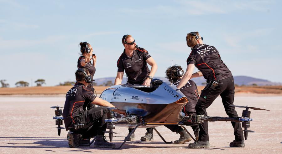 إطلاق طائرة Alauda Mk3 فوق صحراء جنوب أستراليا. 